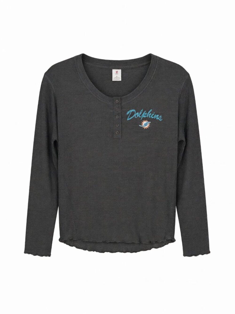 NFL Team Apparel Gray NFL Team Dolphins Women's Henley Top XL